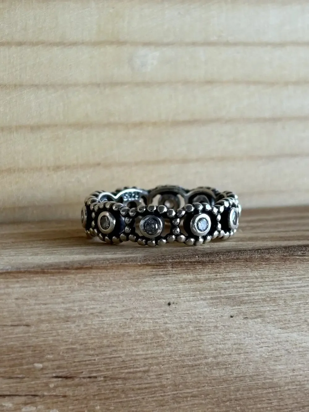 Pandora Her Majesty 925 Sterling Silver Cubic Zirconia Eternity Ring Size 6 (52)